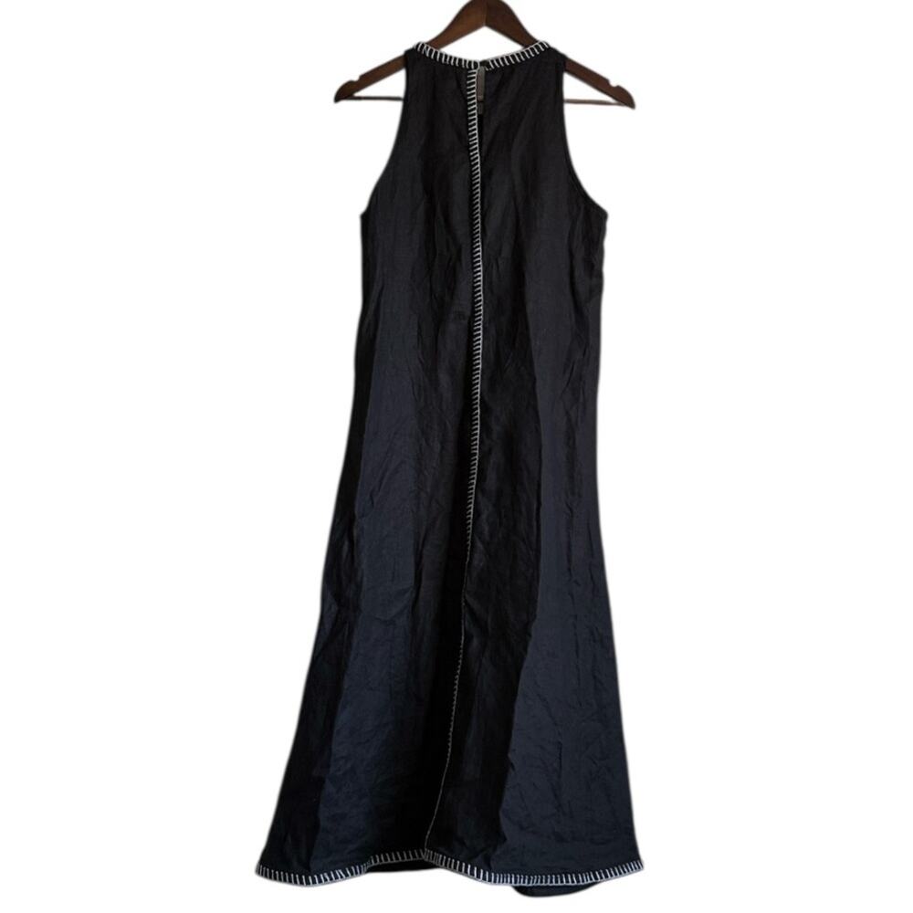 Magaschoni Black Linen Dress Sz 6 - Picture 5 of 5